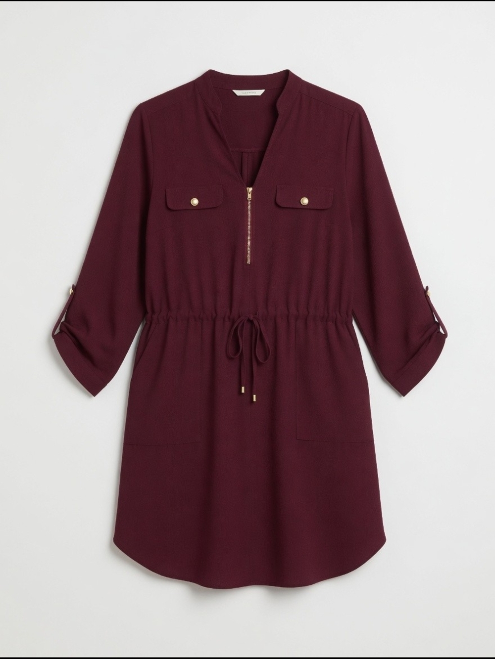 Haute Monde Plum Zip-Front Midi Dress/Top Size M